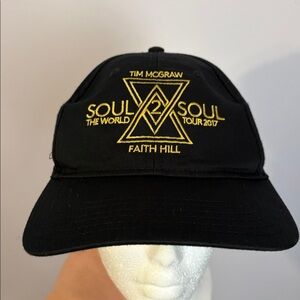 Otto Tim McGraw Faith Hill Soul 2 Soul World Tour 2017 Embroidered Black Hat